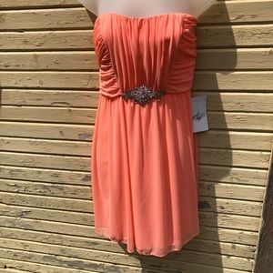 Nwt Adrianna Papell gem waist strapless dress